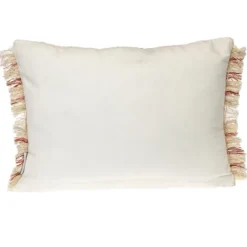 Kirkland's Home Beige Woven Red Stripes Lumbar Pillow- Pillows