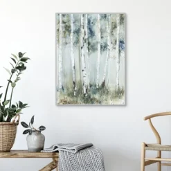 Kirkland's Home Birch Blue Forest Framed Canvas Art Print- Framed Art