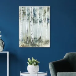 Kirkland's Home Birch Blue Forest Framed Canvas Art Print- Framed Art