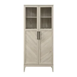 Kirkland's Home Birch Chevron Wooden Storage Cabinet- Cabinets & Sideboards