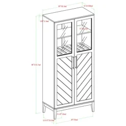 Kirkland's Home Birch Chevron Wooden Storage Cabinet- Cabinets & Sideboards