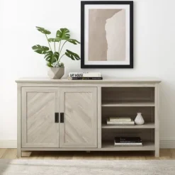 Kirkland's Home Birch 2-Door Chevron Cabinet- Cabinets & Sideboards