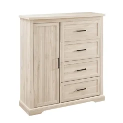 Kirkland's Home Birch Grooved 4-Drawer Dresser With Wardrobe- Dressers & Chests