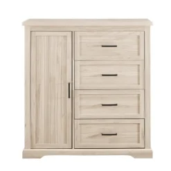 Kirkland's Home Birch Grooved 4-Drawer Dresser With Wardrobe- Dressers & Chests