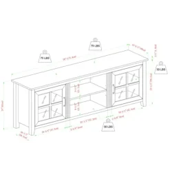 Kirkland's Home Birch Wood And Glass Door Tv Stand- Tv Stands & Media Consoles