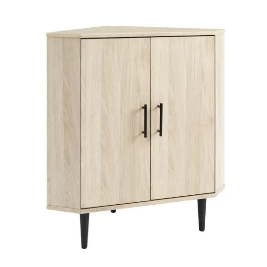 Kirkland's Home Birch Wood Finish Corner Cabinet- Cabinets & Sideboards