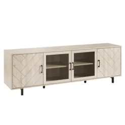 Kirkland's Home Birch Wood Herringbone 4-Door Tv Stand- Tv Stands & Media Consoles