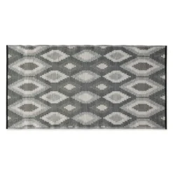 Kirkland's Home Black & Gray Diamond Stripe Outdoor Area Rug, 4X6- Outdoor Rugs