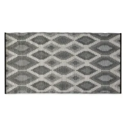 Kirkland's Home Black & Gray Diamond Stripe Outdoor Area Rug, 4X6- Outdoor Rugs