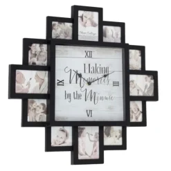 Kirkland's Home Black 12 Photo Frame Collage Clock- Clocks