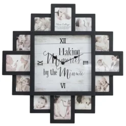 Kirkland's Home Black 12 Photo Frame Collage Clock- Clocks