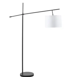 Kirkland's Home Black Adjustable Arm Modern Floor Lamp- Floor Lamps