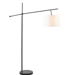 Kirkland's Home Black Adjustable Arm Modern Floor Lamp- Floor Lamps
