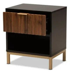 Kirkland's Home Black And Brown Single Drawer Nightstand- Nightstands