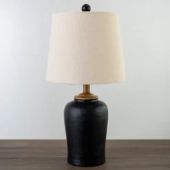 Kirkland's Home Black And Brown Urn Table Lamp- Table Lamps
