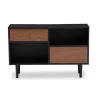 Kirkland's Home Black And Brown Wood Open Shelf Cabinet- Cabinets & Sideboards