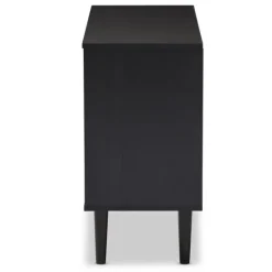 Kirkland's Home Black And Brown Wood Open Shelf Cabinet- Cabinets & Sideboards