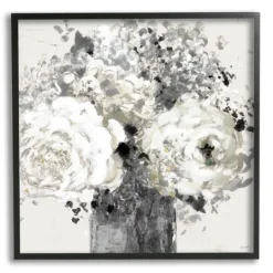 Kirkland's Home Black And Cream Abstract Floral Canvas Art Print- Canvas Art