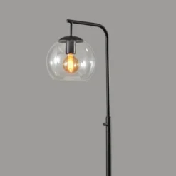 Kirkland's Home Black And Glass Globe Shade Floor Lamp- Floor Lamps