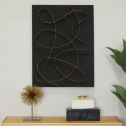 Kirkland's Home Black And Gold Abstract Wall Plaque- Wall Plaques