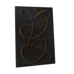 Kirkland's Home Black And Gold Abstract Wall Plaque- Wall Plaques