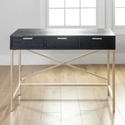 Kirkland's Home Black And Gold Blake Desk- Office Furniture