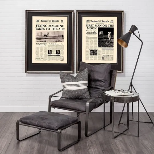 Kirkland's Home Black And Gold Lined Metal Tripod Floor Lamp- Floor Lamps