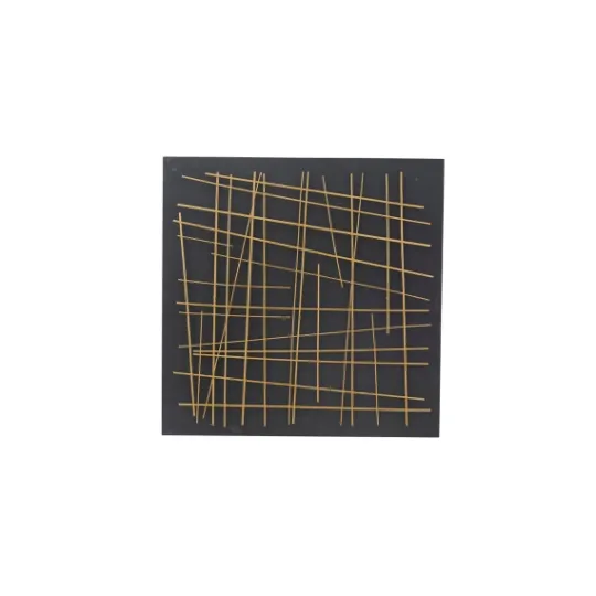 Kirkland's Home Black And Gold Metal Grid Wall Plaque- Wall Plaques