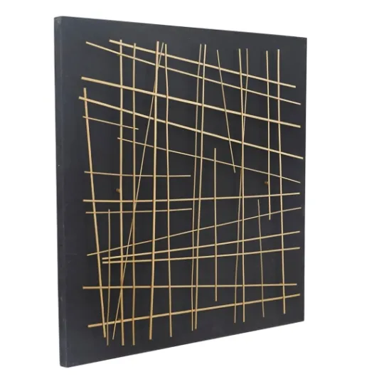 Kirkland's Home Black And Gold Metal Grid Wall Plaque- Wall Plaques