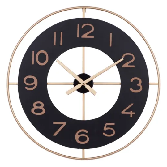 Kirkland's Home Black And Gold Open Frame Axis Clock- Clocks