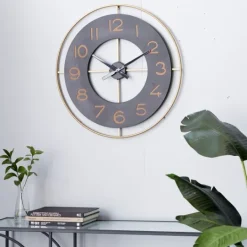 Kirkland's Home Black And Gold Open Frame Axis Clock- Clocks