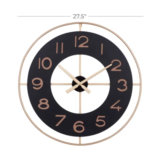 Kirkland's Home Black And Gold Open Frame Axis Clock- Clocks