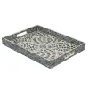 Kirkland's Home Black And Ivory Mosaic Capiz Shell Tray- Decorative Trays