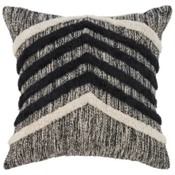 Kirkland's Home Black And Metallic Fringe Textured Pillow- Pillows