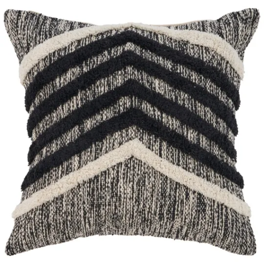 Kirkland's Home Black And Metallic Fringe Textured Pillow- Pillows