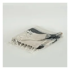 Kirkland's Home Black And Natural Colorblock Chevron Throw- Blankets & Throws