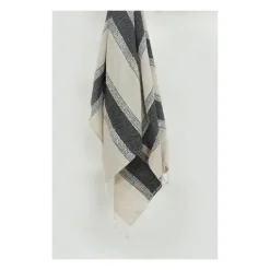 Kirkland's Home Black And Natural Colorblock Chevron Throw- Blankets & Throws