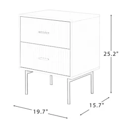 Kirkland's Home Black And Natural Wood 2-Drawer Nightstand- Nightstands