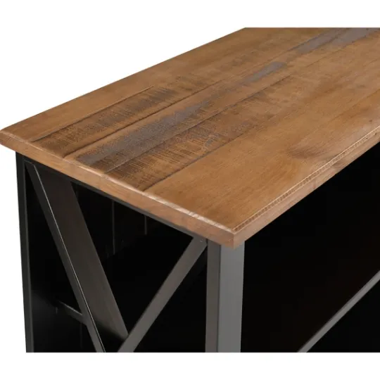 Kirkland's Home Black And Rustic Oak Wood Farmhouse Console Table- Console Tables