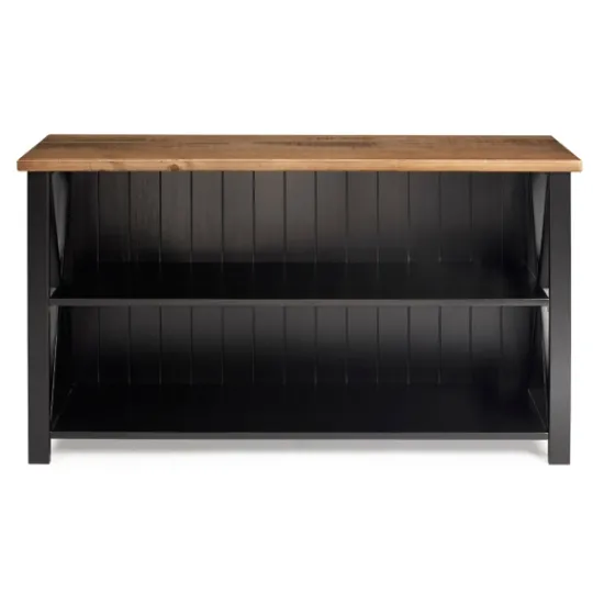 Kirkland's Home Black And Rustic Oak Wood Farmhouse Console Table- Console Tables