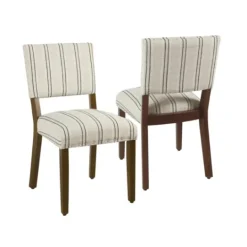 Kirkland's Home Black And Striped Dining Chairs, Set Of 2- Dining Chairs