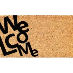 Kirkland's Home Black And Tan Angled Welcome Doormat- Doormats