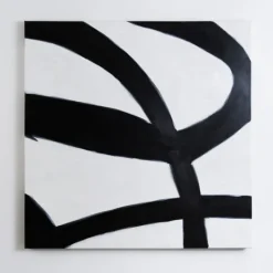 Kirkland's Home Black And White Abstract Canvas Wall Art- Canvas Art