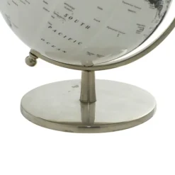 Kirkland's Home Black And White Aluminum Globe- Statues & Figurines