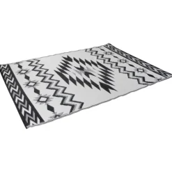 Kirkland's Home Black And White Aztec Outdoor Area Rug, 4X6- Outdoor Rugs