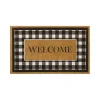Kirkland's Home Black And White Buffalo Check Welcome Doormat- Doormats