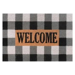 Kirkland's Home Black And White Buffalo Check Doormat- Doormats