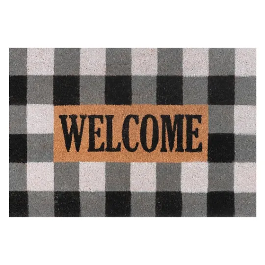 Kirkland's Home Black And White Buffalo Check Doormat- Doormats
