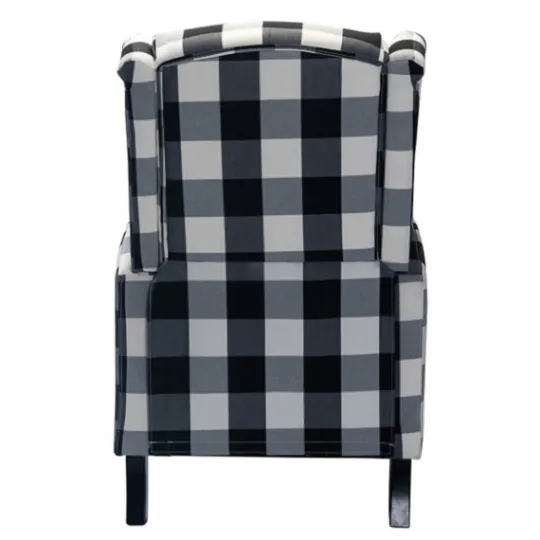 Kirkland's Home Black And White Buffalo Check Wingback Recliner- Accent Chairs