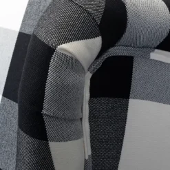 Kirkland's Home Black And White Buffalo Check Wingback Recliner- Accent Chairs